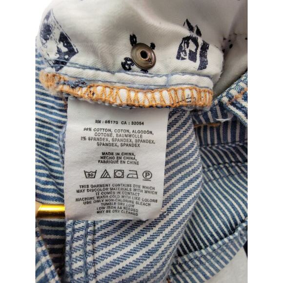 Pilcro Jeans Womens Sz 29 Stet Fit Crop Tapered Distressed Striped Anthropologie - Picture 7 of 11